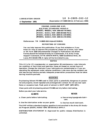 LO 9-2805-262-12 Technical Manual
